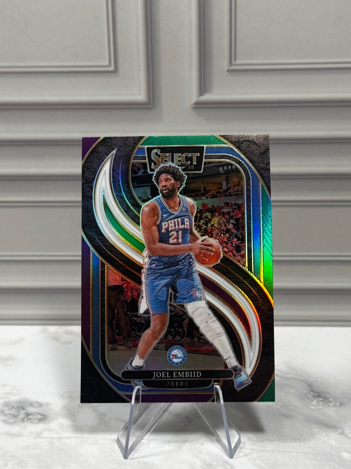 2024-25 Panini Select - Premier Level Joel Embiid #101 Green Whit Purple Prizm