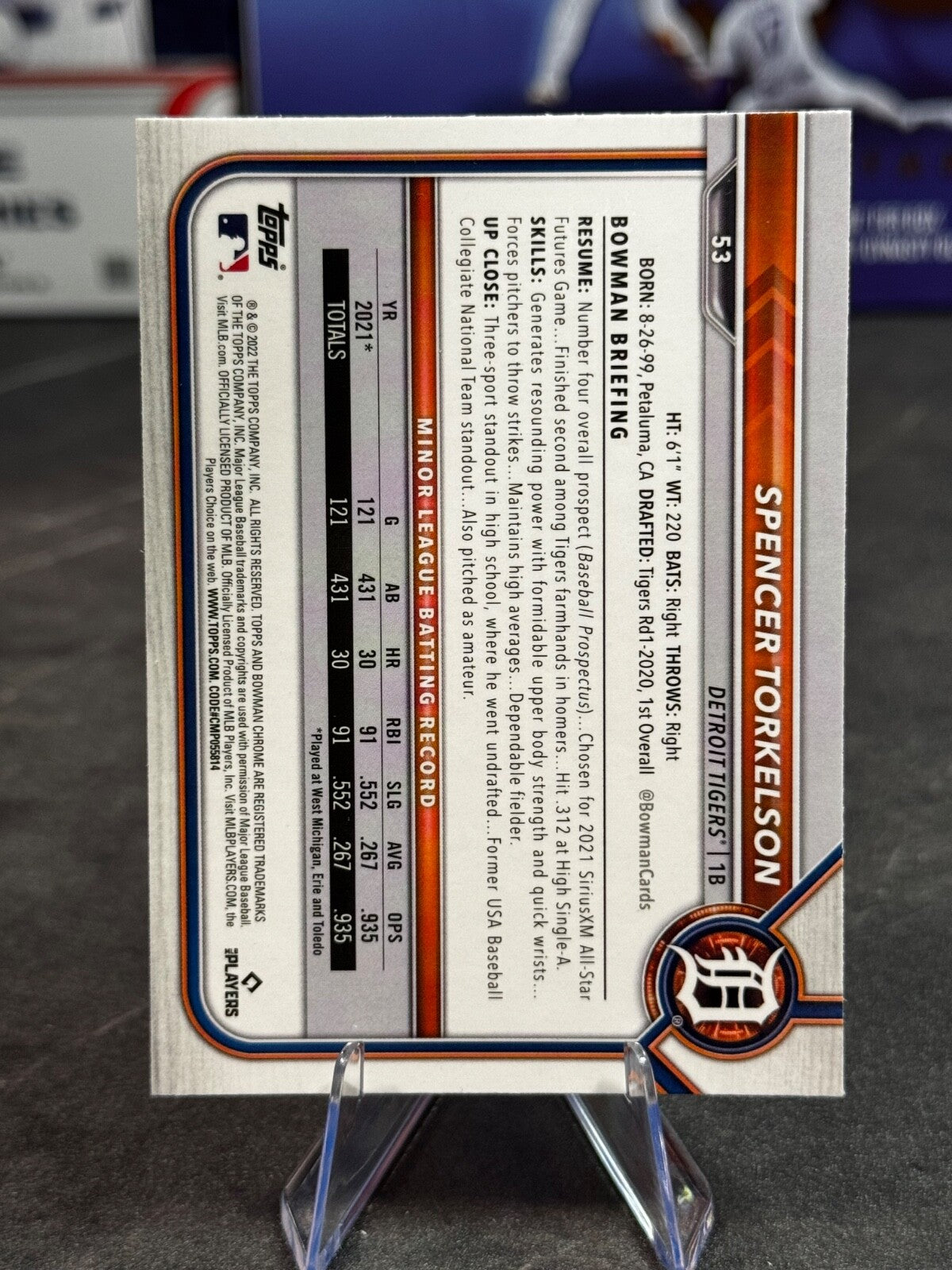 2022 Bowman Chrome - Spencer Torkelson #53 (RC)