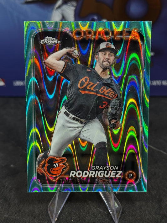 2024 Topps Chrome - Grayson Rodriguez #268 Aqua RayWave Refractor /199