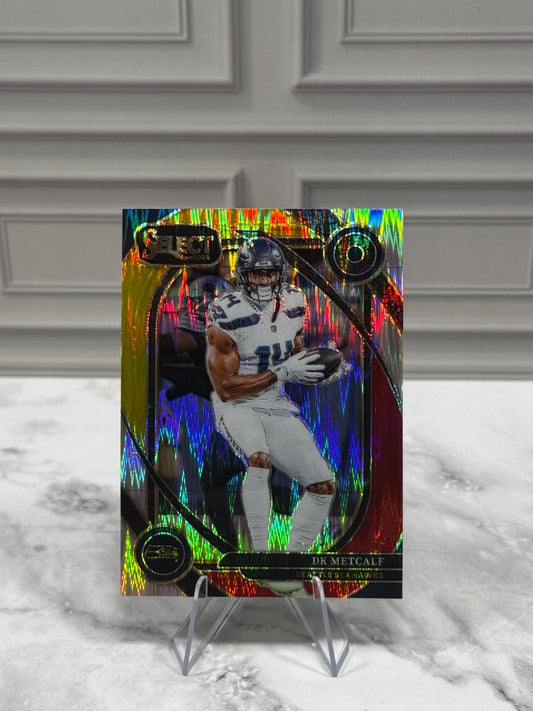 2024 Panini Select - Club Level DK Metcalf #251 Red & Yellow Shock Prizm