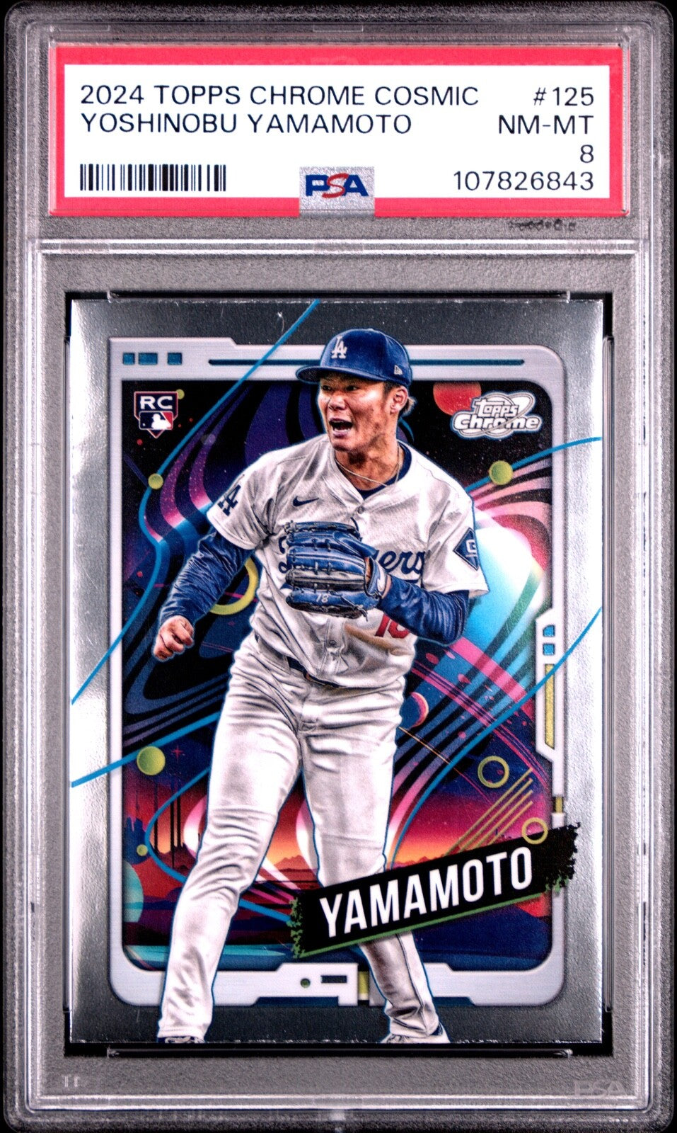 2024 TOPPS CHROME COSMIC #125 YOSHINOBU YAMAMOTO PSA 8