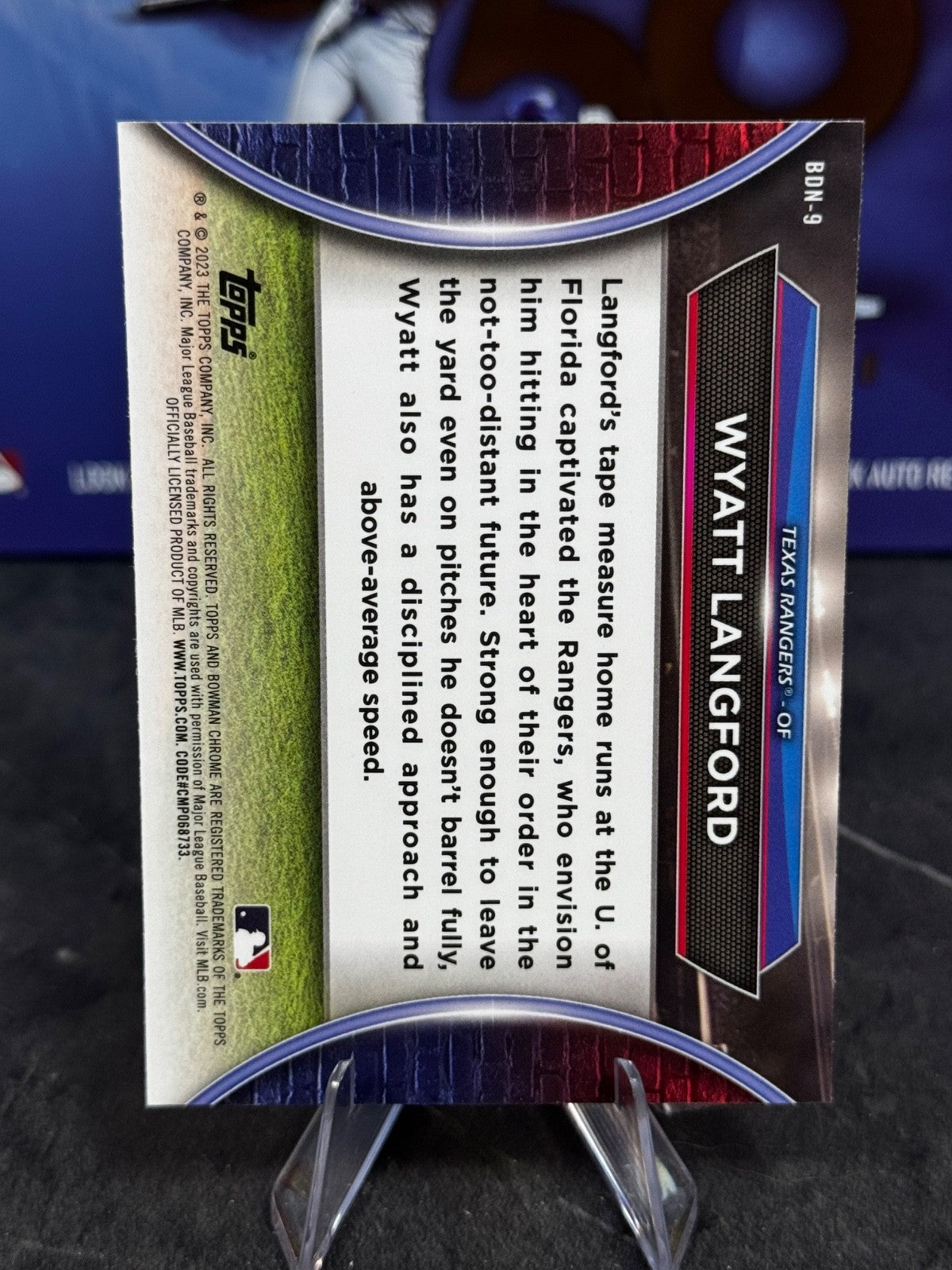 2023 Bowman Draft - Bowman Draft Night Wyatt Langford #BDN-9 (RC)