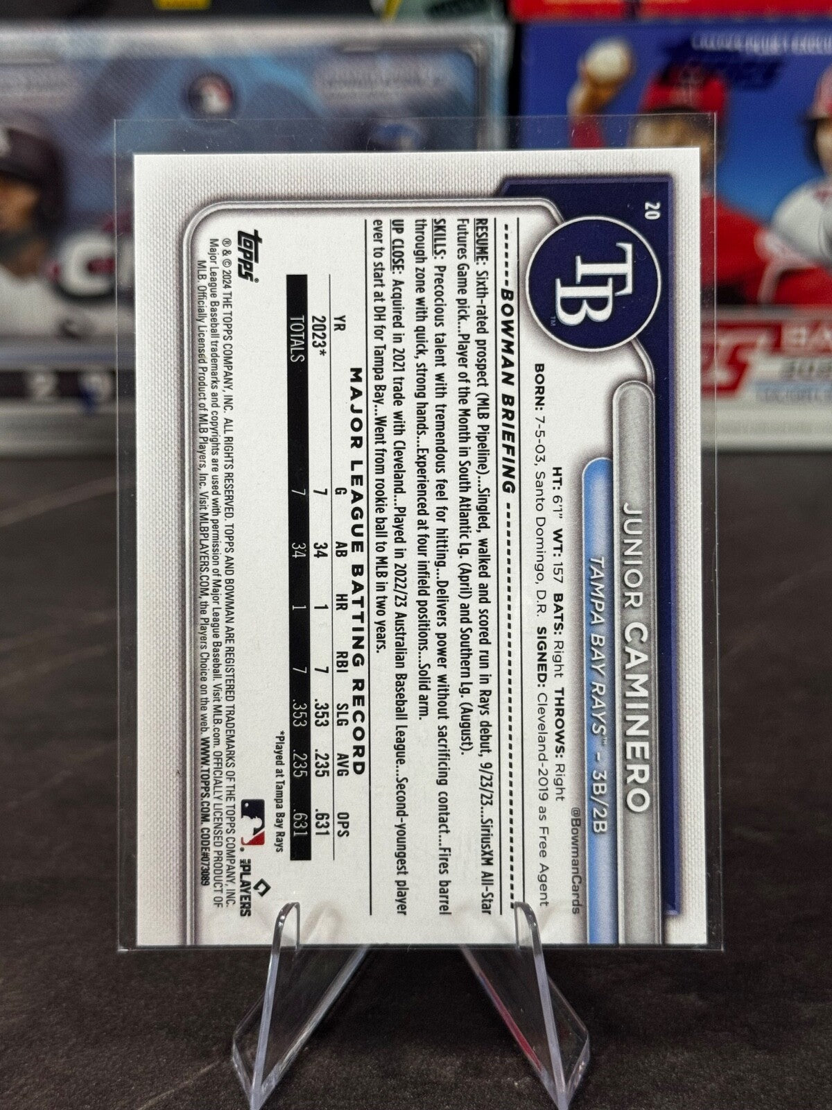 2024 Bowman - Junior Caminero #20 (RC)