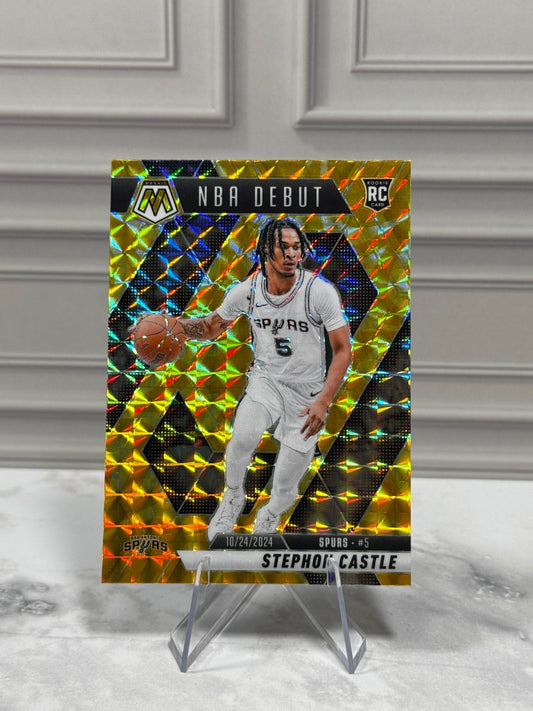 2024-25 Panini Mosaic - NBA Debut Stephon Castle #267 Reactive Yellow Prizm (RC)