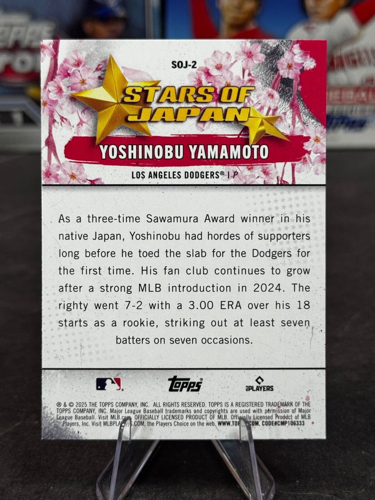 2025 Topps Series 1 Tokyo Series - Stars of Japan Yoshinobu Yamamoto #SOJ-2