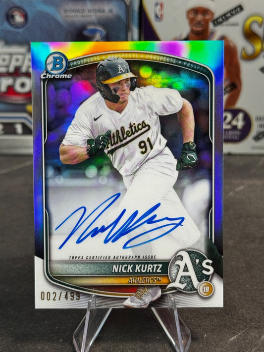 2025 Bowman - Nick Kurtz Chrome Prospect Autographs #CPA-NK Refractor /499