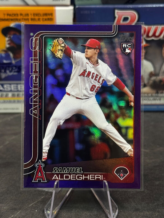 2025 Topps Series 2 - #438 Samuel Aldegheri ROOKIE (RC) Purple Foil /250
