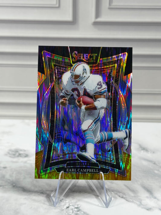2024 Panini Select - Concourse Earl Campbell #54 Red & Yellow Shock Prizm