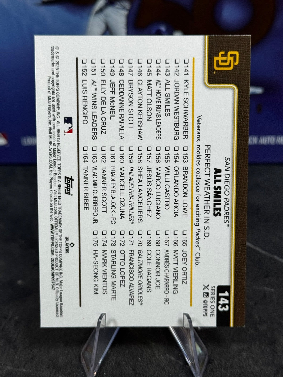 2025 Topps Series 1 - All Smiles San Diego Padres #143 Rainbow Foil