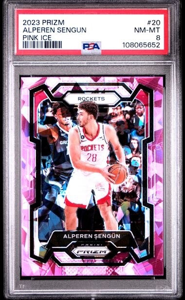 2023 Panini Prizm #20 Alperen Sengun Pink Ice PSA 8 NM-MT