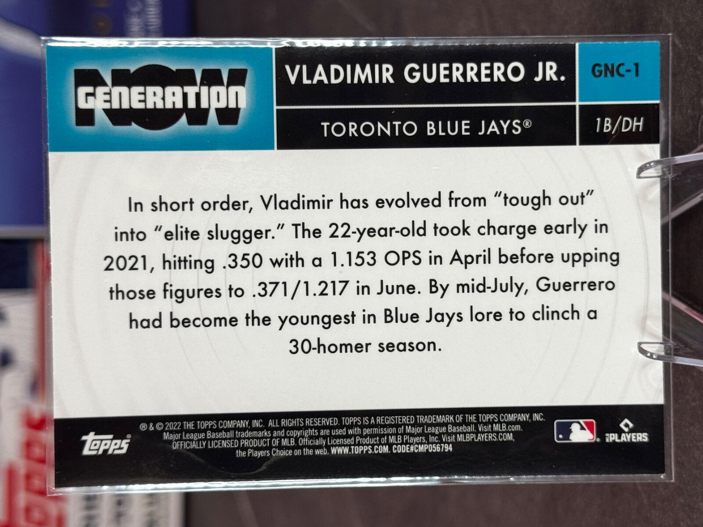 2022 Topps Chrome - Generation Now Chrome Vladimir Guerrero Jr. #GNC-1