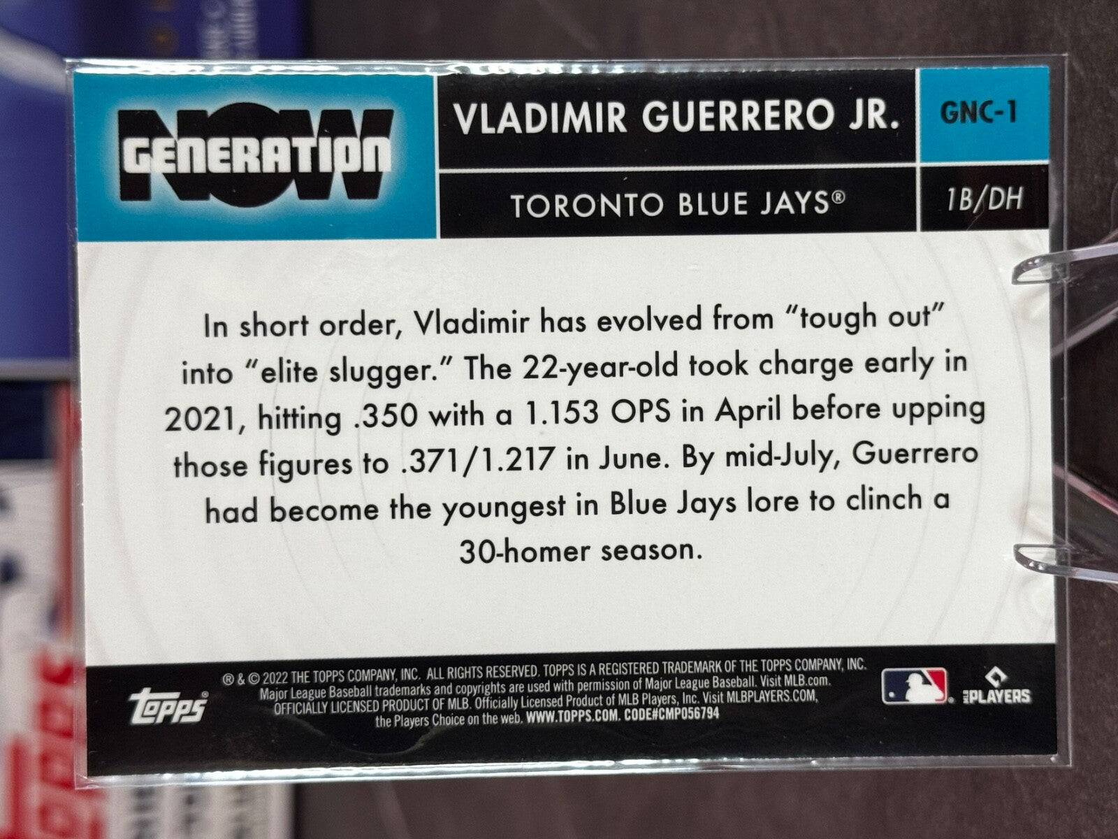 2022 Topps Chrome - Generation Now Chrome Vladimir Guerrero Jr. #GNC-1