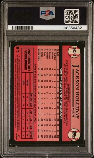 2024 Topps Chrome Update - 1989 Topps Baseball #3 Jackson Holliday RC PSA 9 Mint