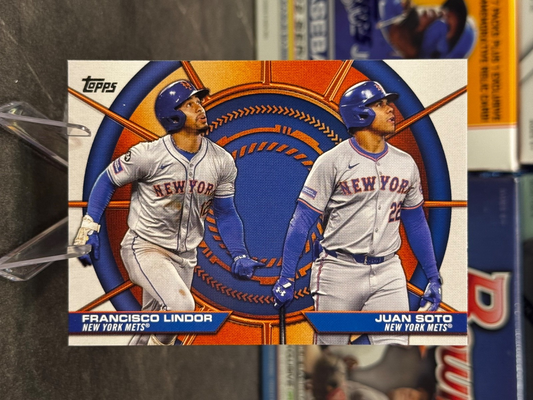 2025 Topps Series 2 - #DD-3 Dynamic Duos Francisco Lindor/Juan Soto METS