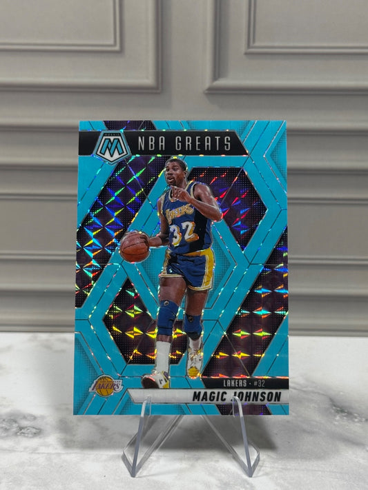 2024-25 Panini Mosaic magic Johnson #296 Blue Fluorescent Mosaic /75