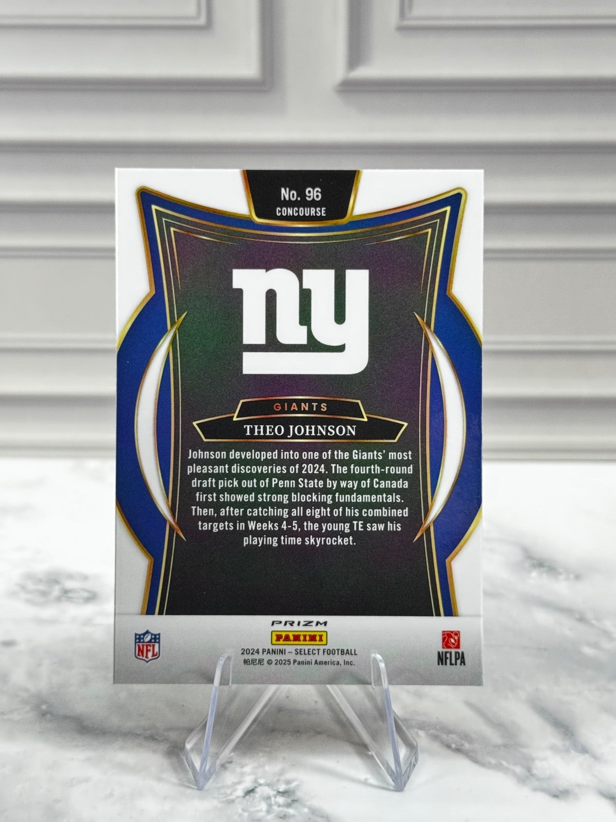 2024 Panini Select - Concourse Theo Johnson #96 Green & Yellow Shock Prizm (RC)