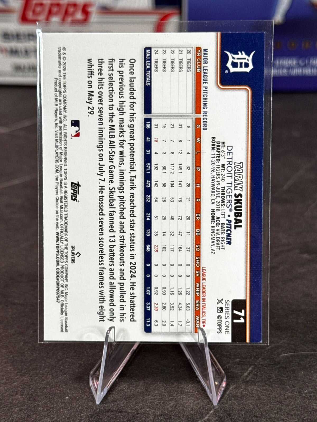 2025 Topps Series 1 - Tarik Skubal #71