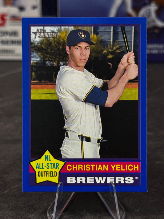 2025 Topps Heritage - Christian Yelich Blue Border #10