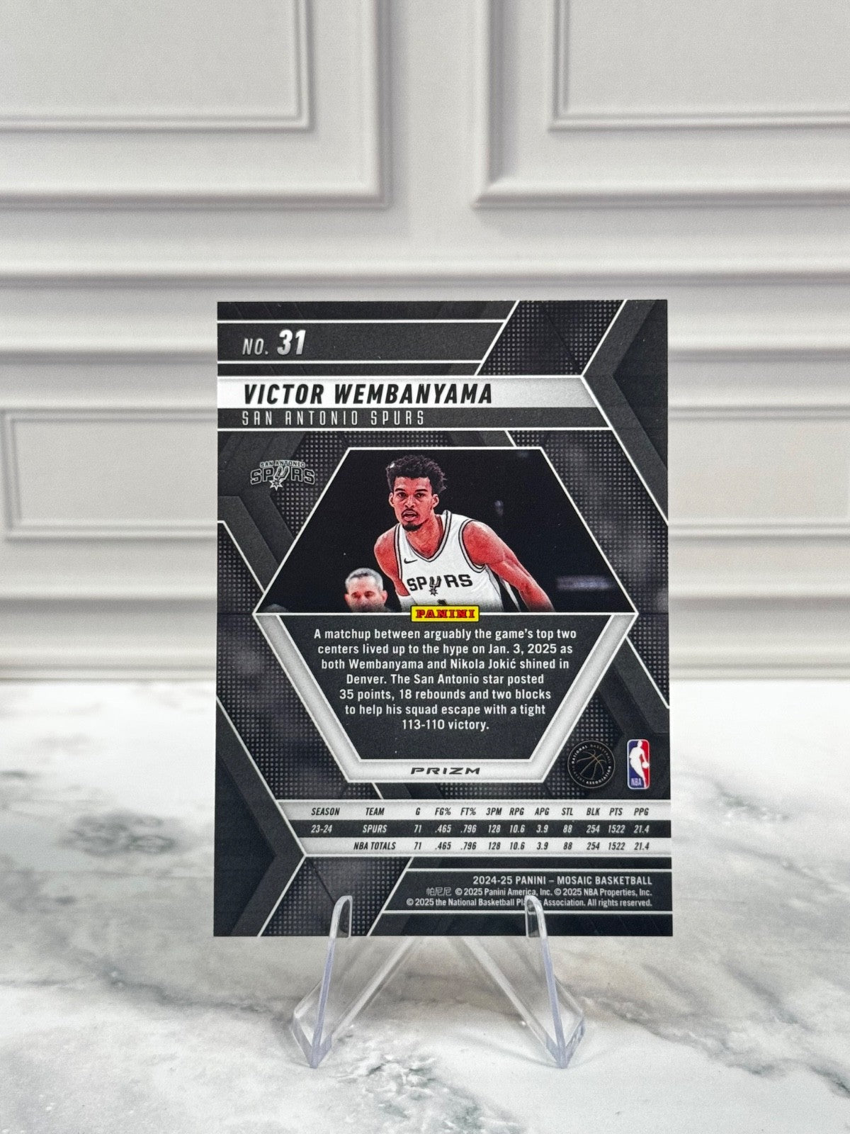 2024-25 Panini Mosaic - Victor Wembanyama #31 Reactive Yellow Mosaic Prizm