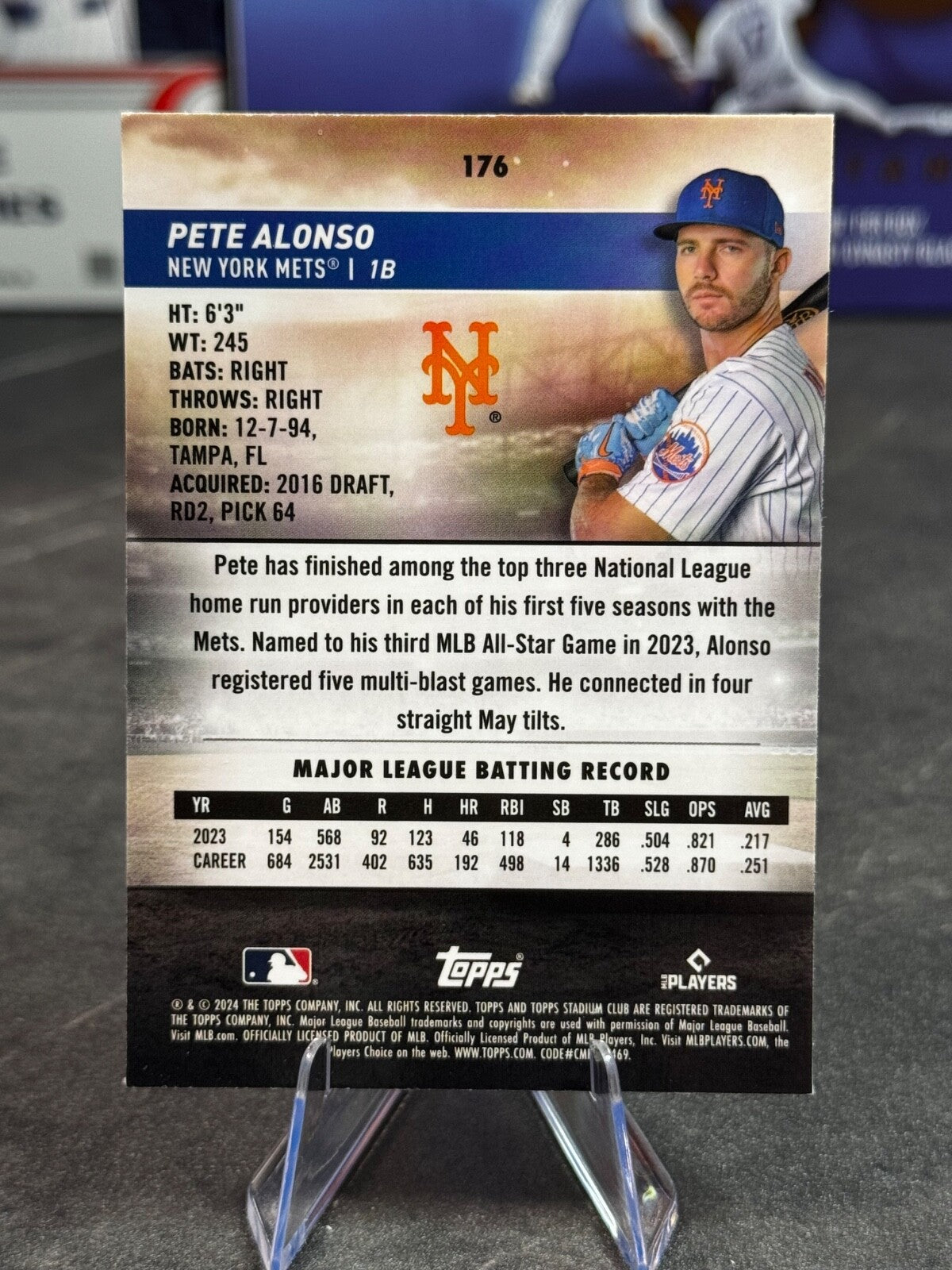2024 Topps Stadium Club - Pete Alonso #176 Chrome