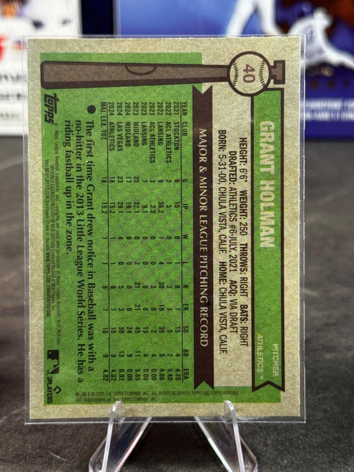 2025 Topps Heritage - Grant Holman Rookie (RC) Chrome #40