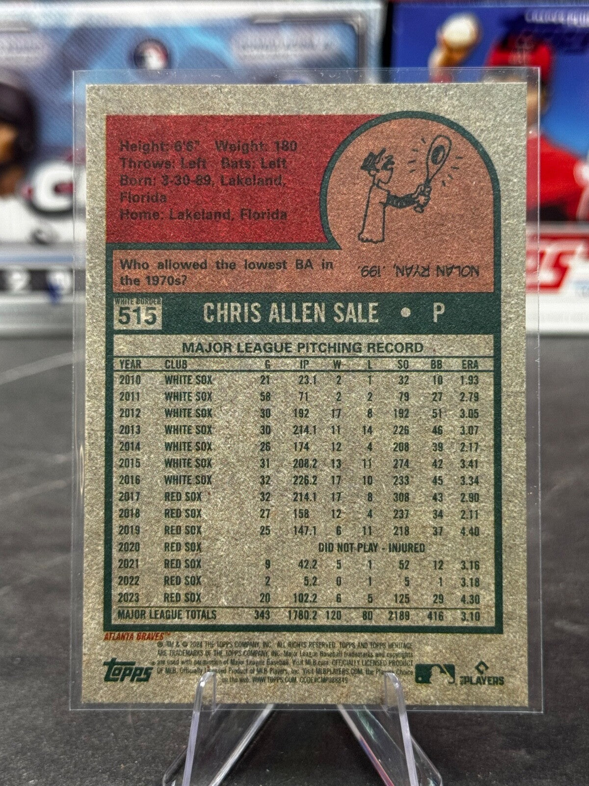 2024 Topps Heritage High Number - Chris Sale #515 Green Border