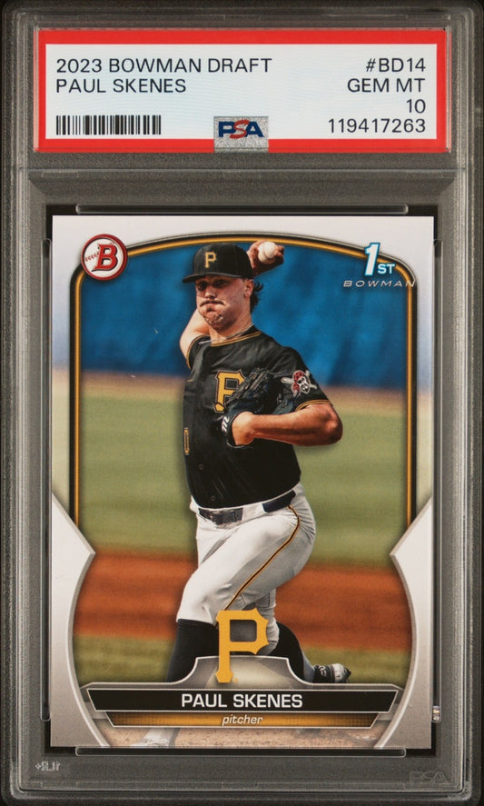2023 BOWMAN DRAFT #BD14 PAUL SKENES PSA 10