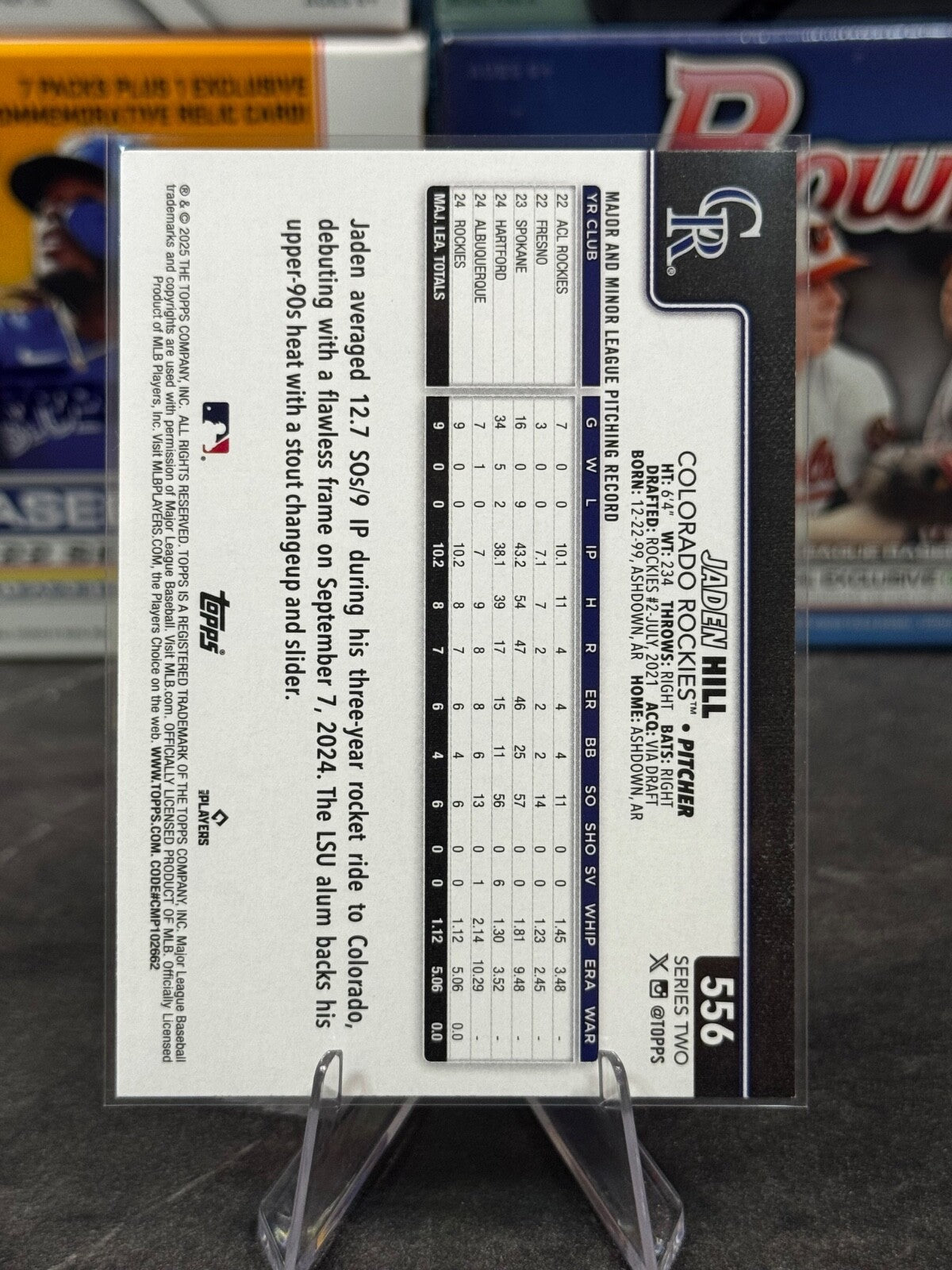 2025 Topps Series 2 - #556 Jaden Hill Rainbow Foil