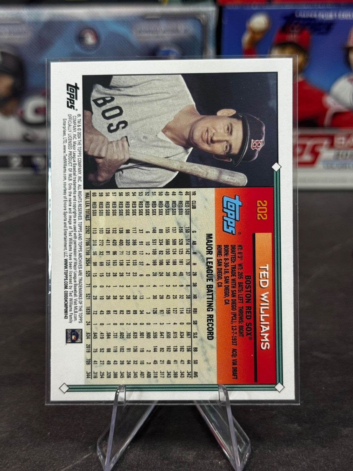 2024 Topps Archives - 1994 Topps Ted Williams #202 Black Foilboard