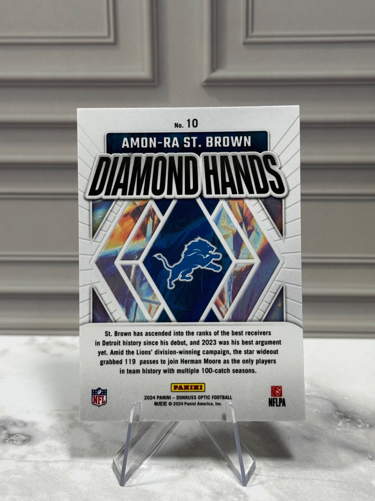 2024 Panini Donruss Optic - #10 Amon-Ra St. Brown Diamond Hands
