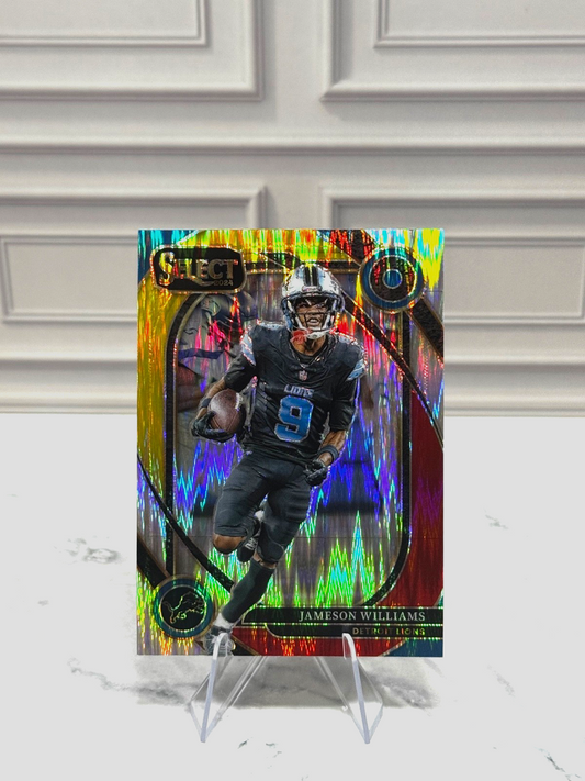 2024 Panini Select - Club Level Jameson Williams #267 Red & Yellow Shock Prizm