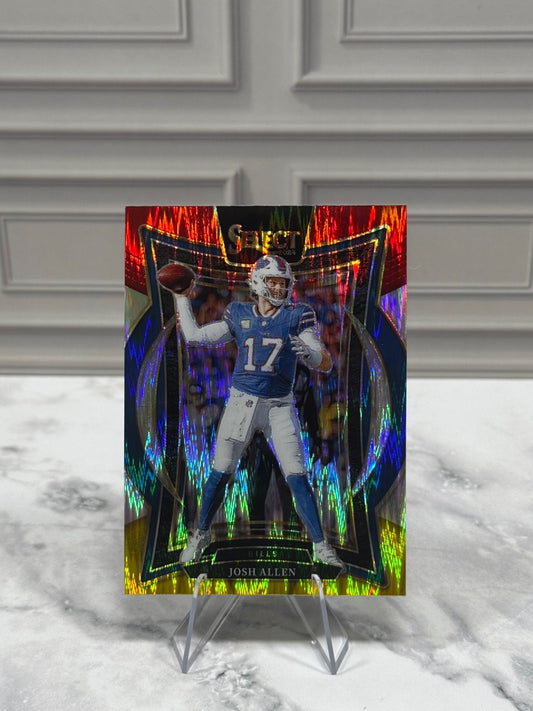 2024 Panini Select - Concourse Josh Allen #34 Red & Yellow Shock Prizm