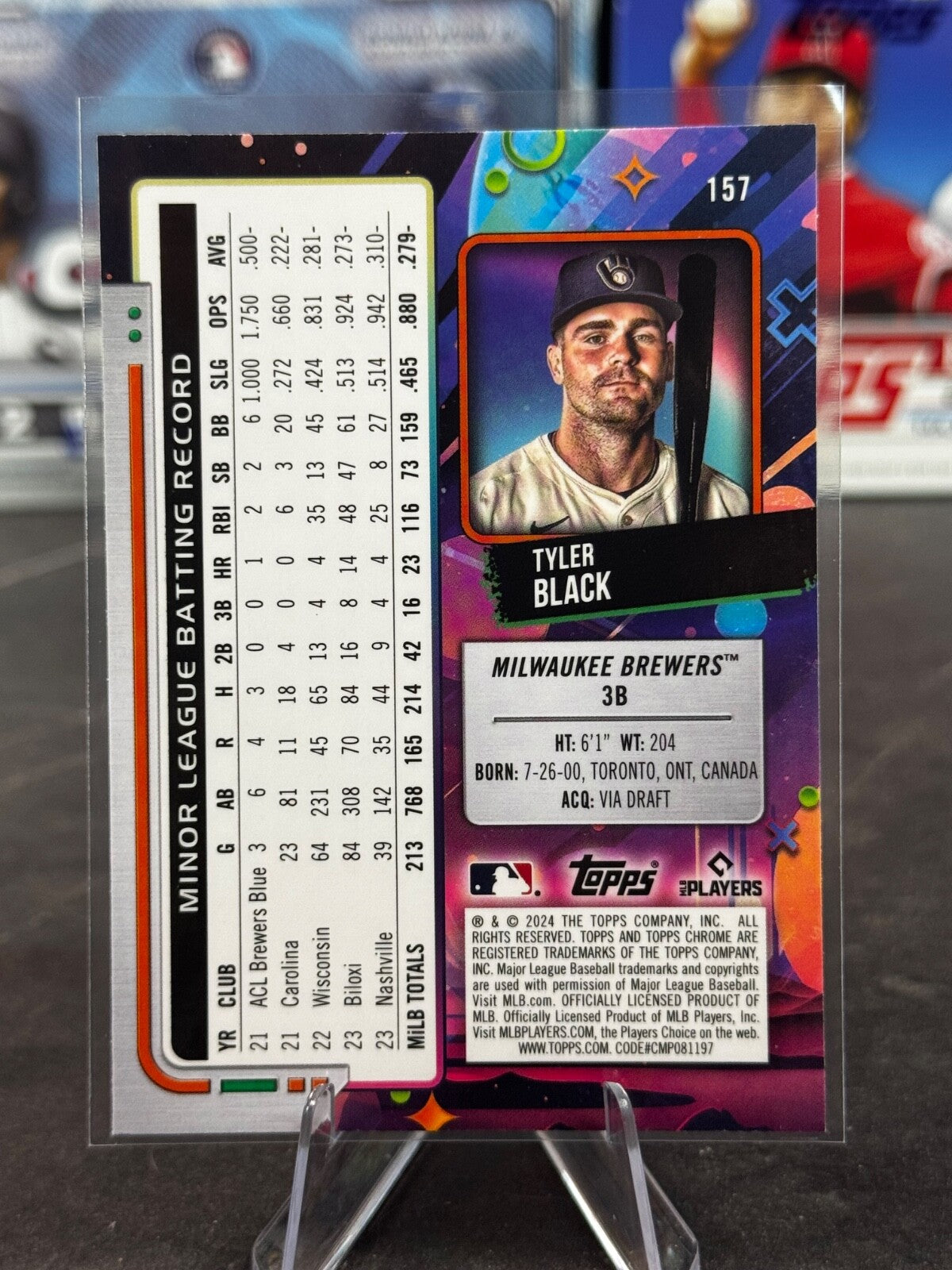 2024 Topps Cosmic Chrome - Tyler Black #157 (RC)