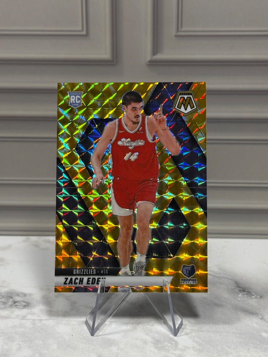 2024-25 Panini Mosaic - Rookies Zach Edey #248 Reactive Yellow Mosaic Prizm (RC)