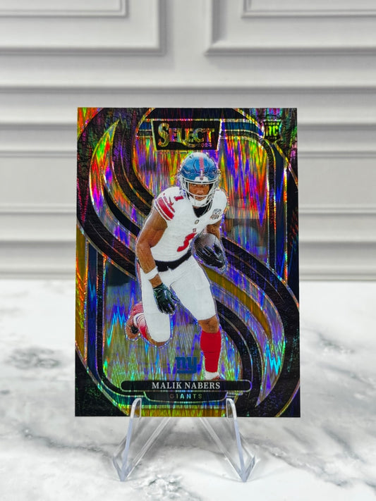 2024 Panini Select - Premier Level Malik Nabers #116 Red & Yellow Shock  (RC)