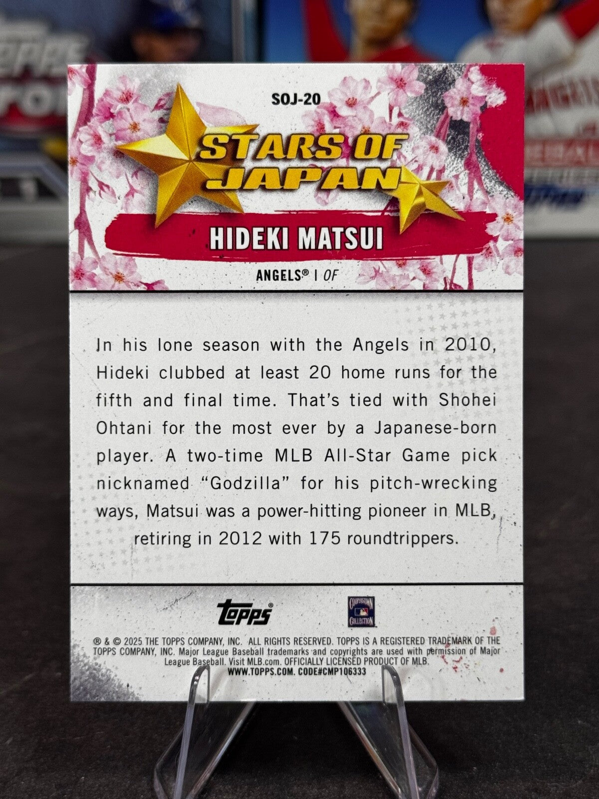 2025 Topps Series 1 Tokyo Series - Stars of Japan Hideki Matsui #SOJ-20 Angels