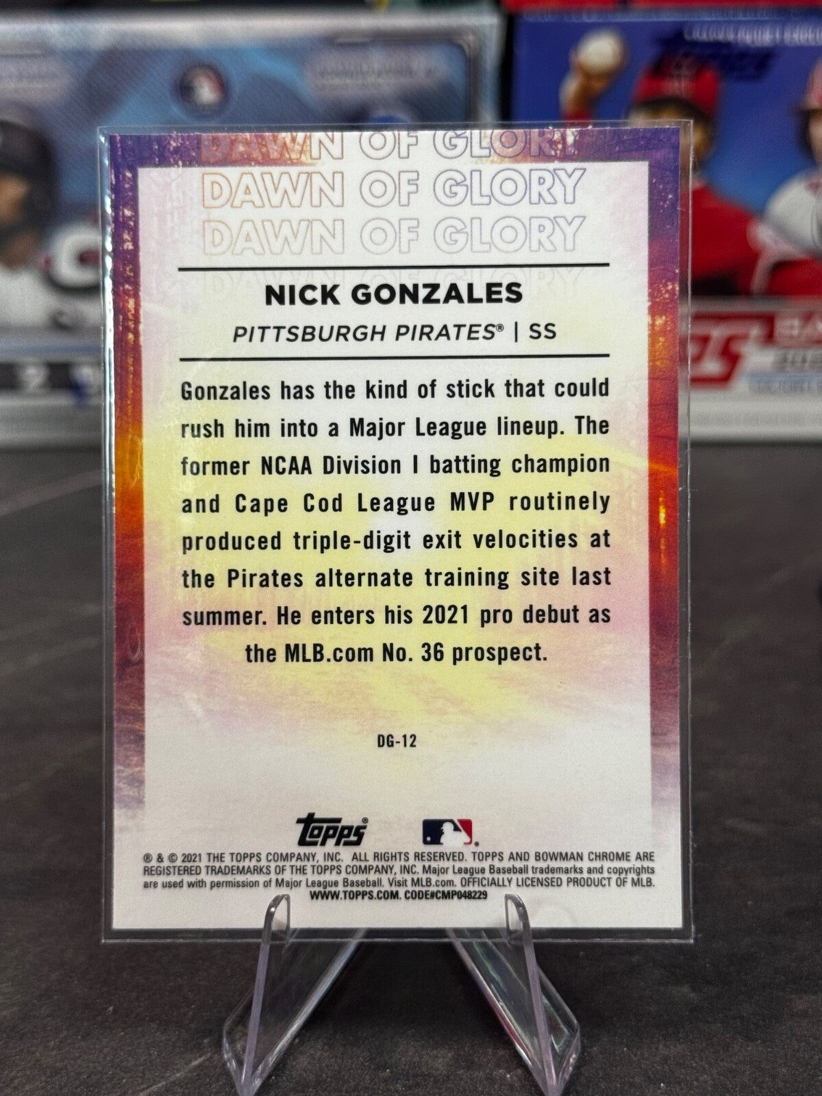 2021 Bowman Chrome - Dawn of Glory Mojo Nick Gonzales #DG-12 (RC)