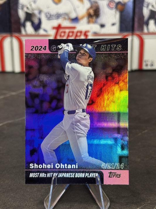 2025 Topps Series 1 - Shohei Ohtani 2024 Greatest Hits Pink Foil #GH-23 Dodgers