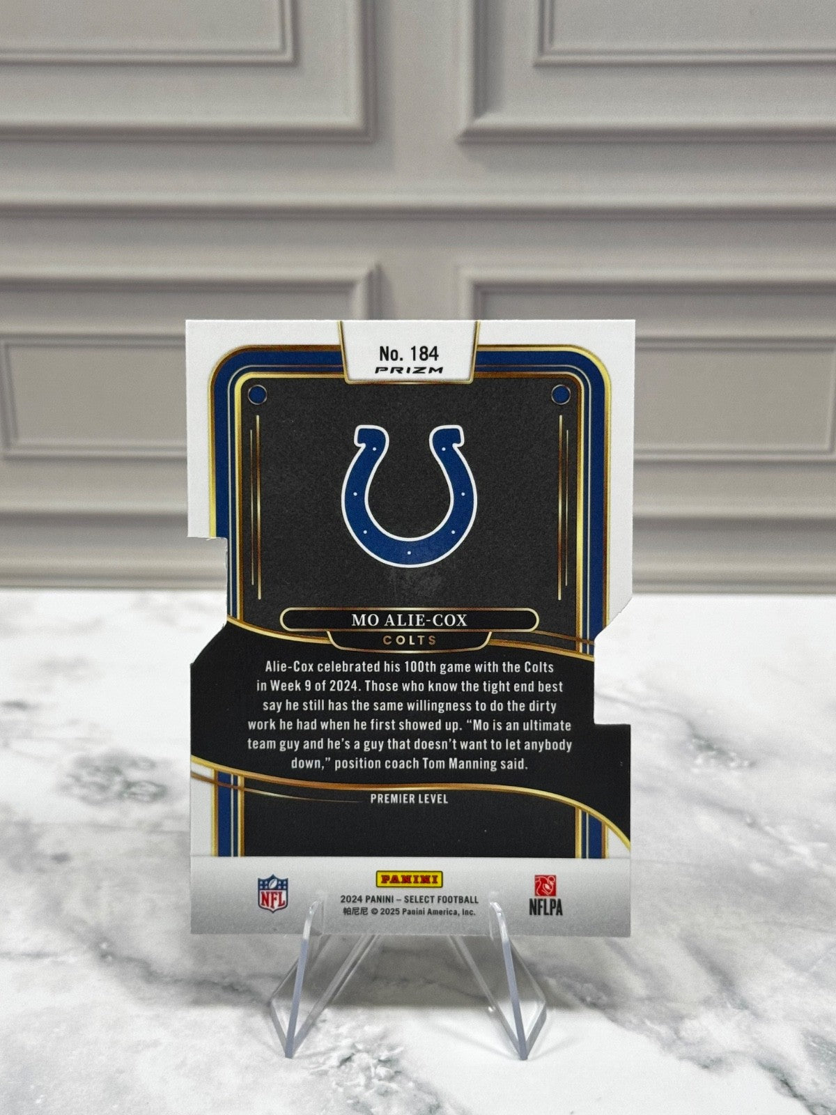 2024 Panini Select - Premier Level Mo Alie-Cox #184 Die Cut Silver