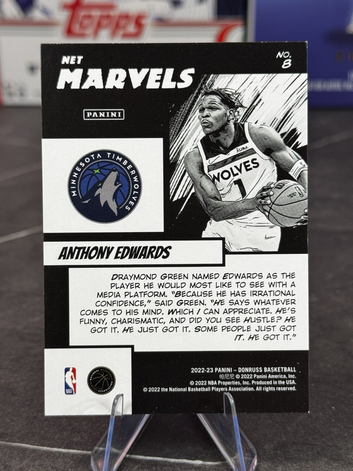 2022-23 Panini Donruss NBA - Anthony Edwards Net Marvels Purple Press Proof #8
