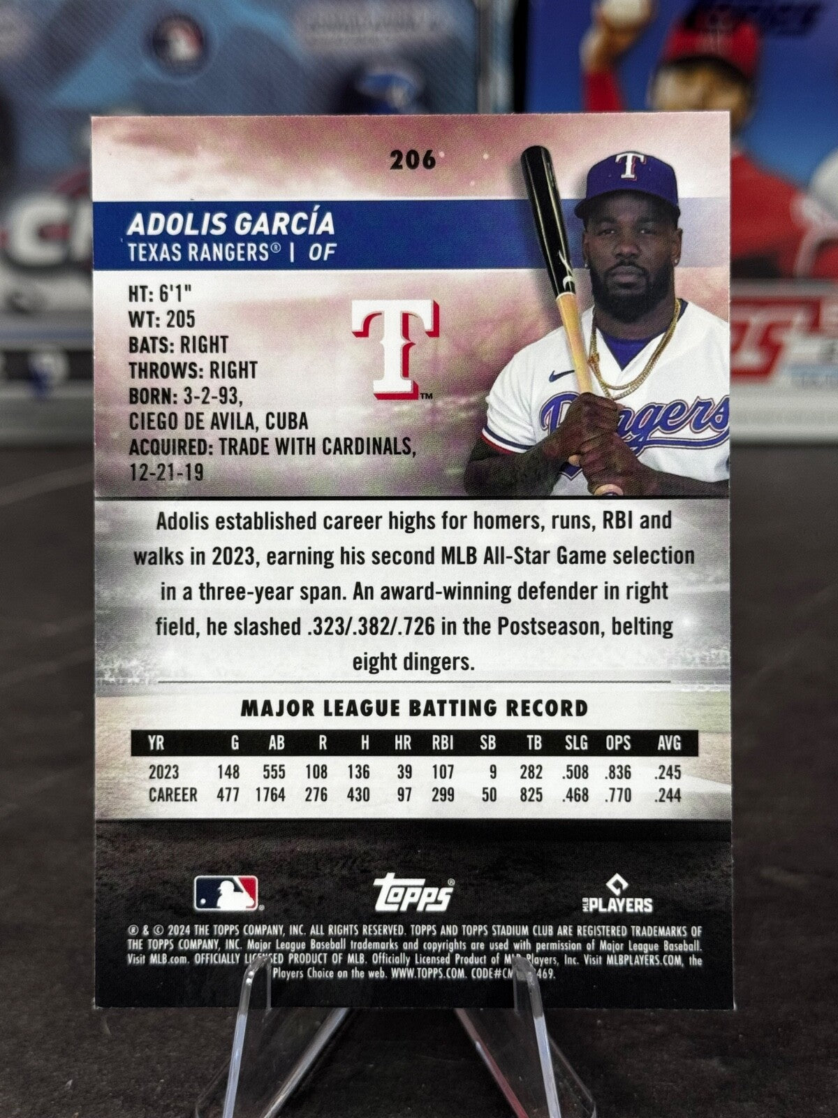 2024 Topps Stadium Club - Adolis Garcia #206 Chrome