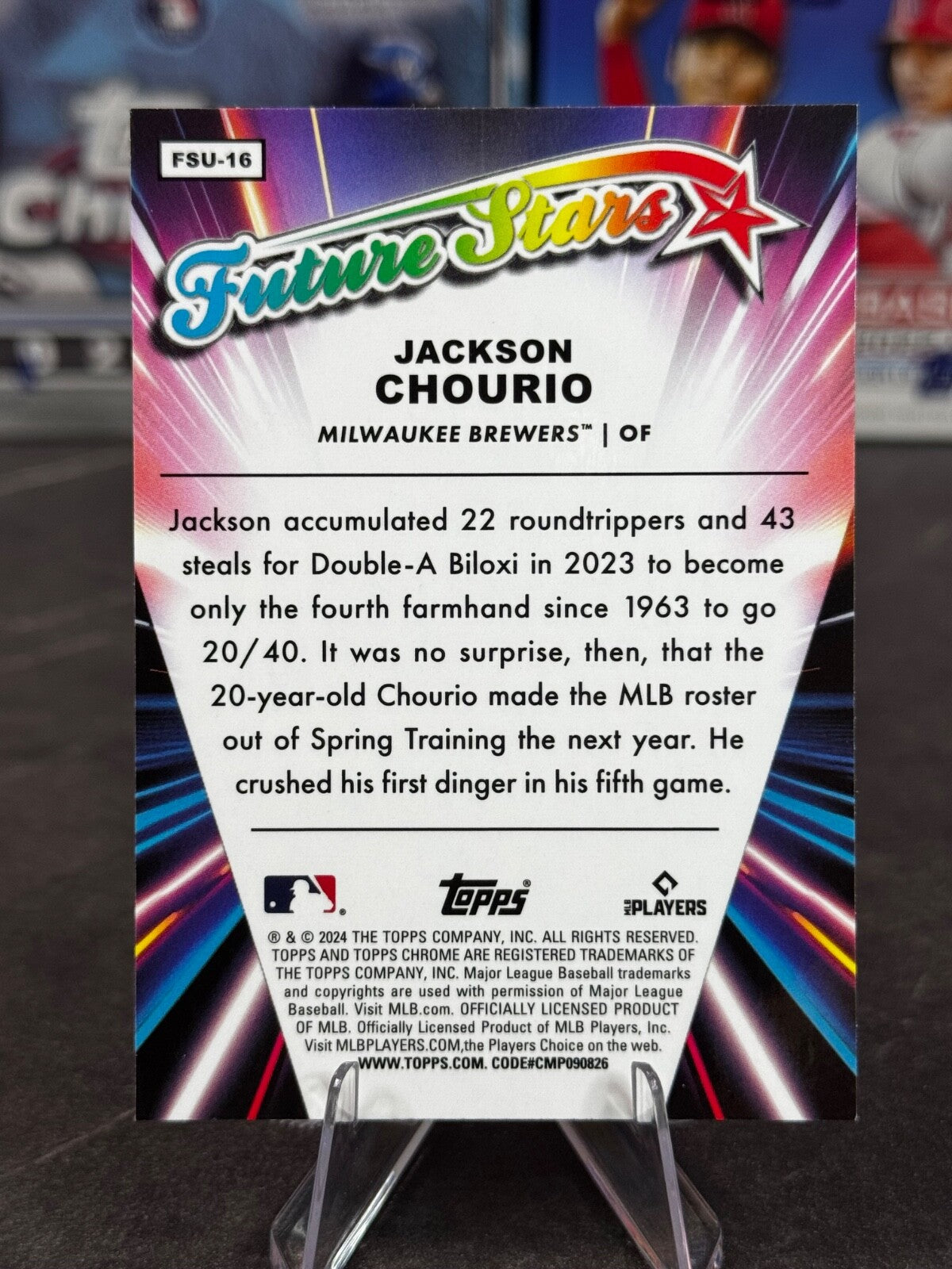 2024 Topps Chrome Update Series - Future Stars Jackson Chourio #FSU-16 (RC)