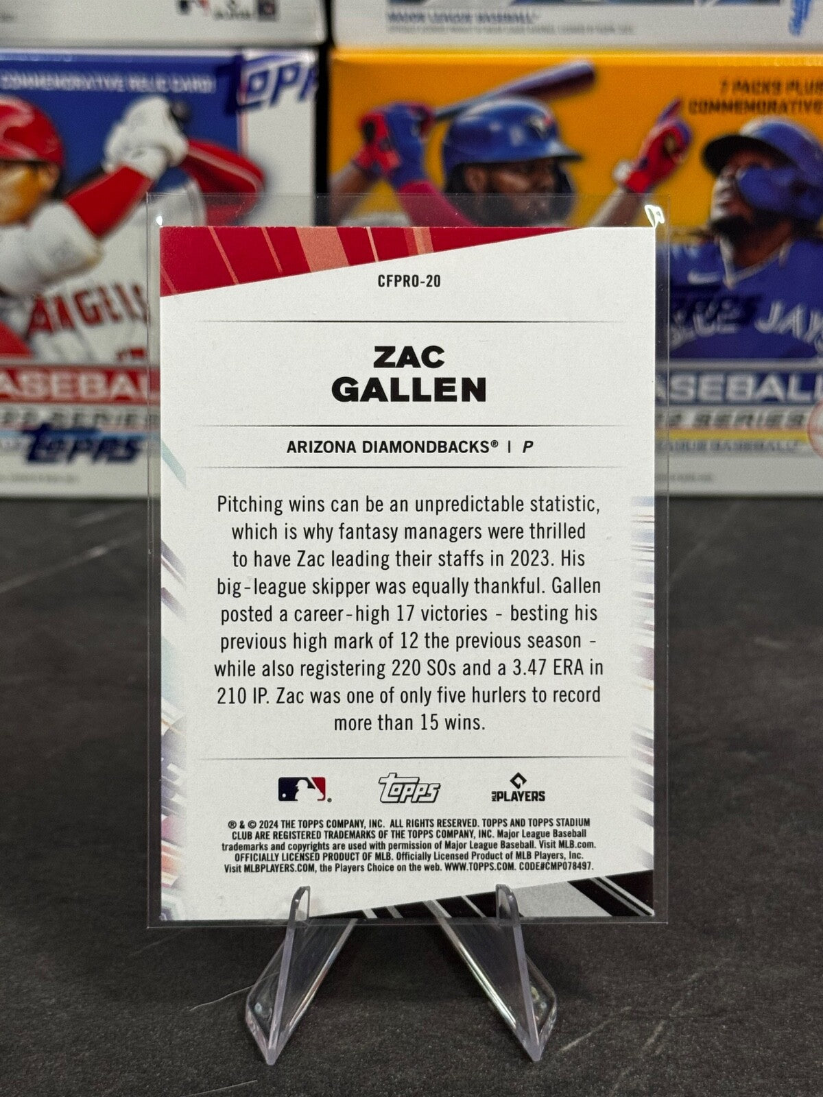 2024 Topps Stadium Club - Chief Fantasy Professionals Zac Gallen #CFPRO-20
