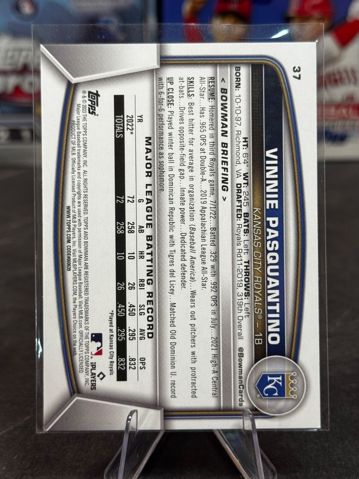 2023 Bowman - Vinnie Pasquantino #37 (RC)