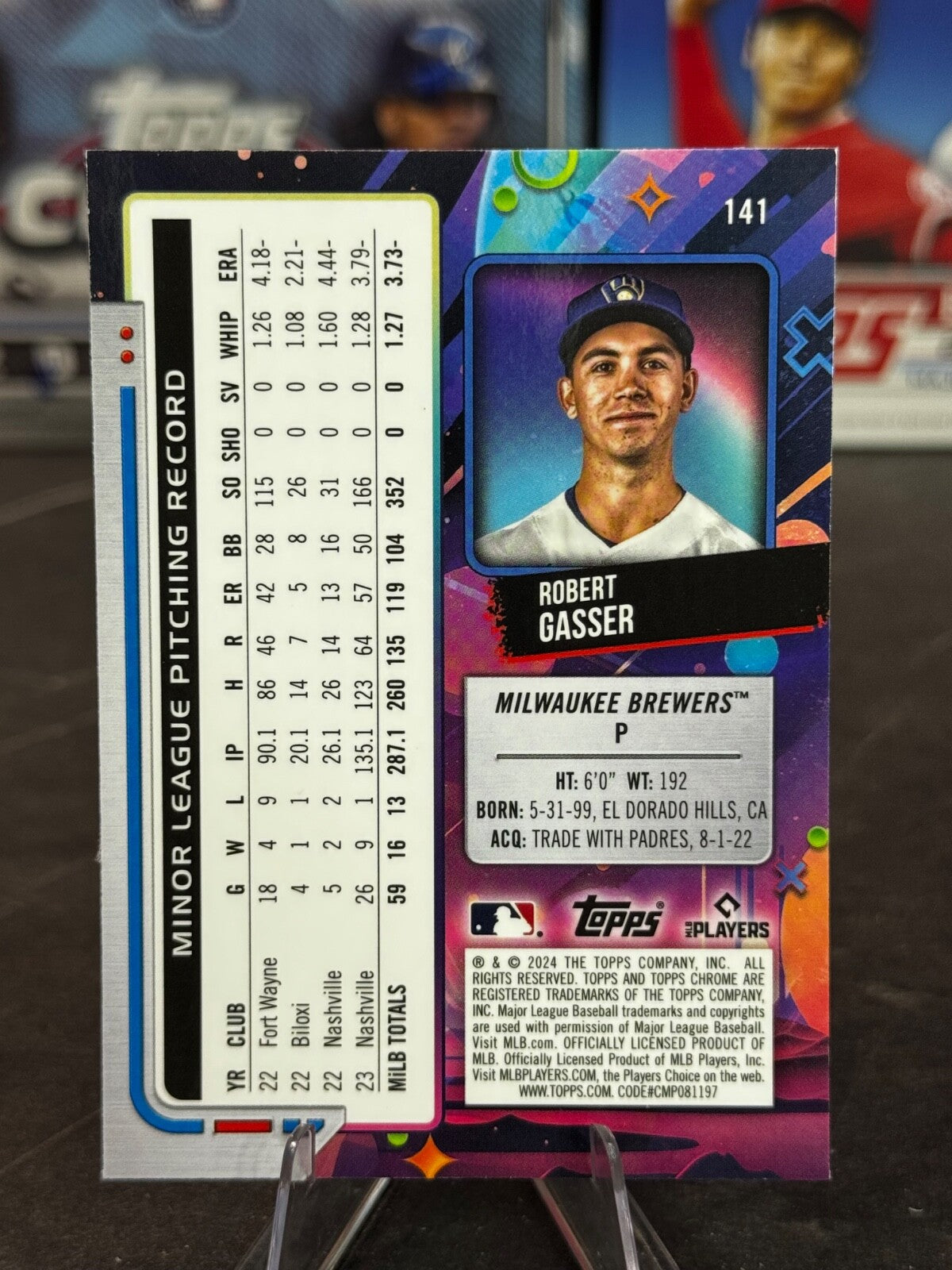 2024 Topps Cosmic Chrome - Robert Gasser #141 (RC)