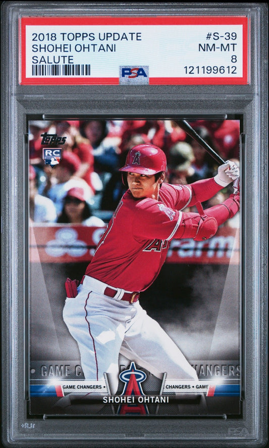 2018 TOPPS UPDATE SALUTE #S-39 SHOHEI OHTANI ROOKIE (RC) PSA 8