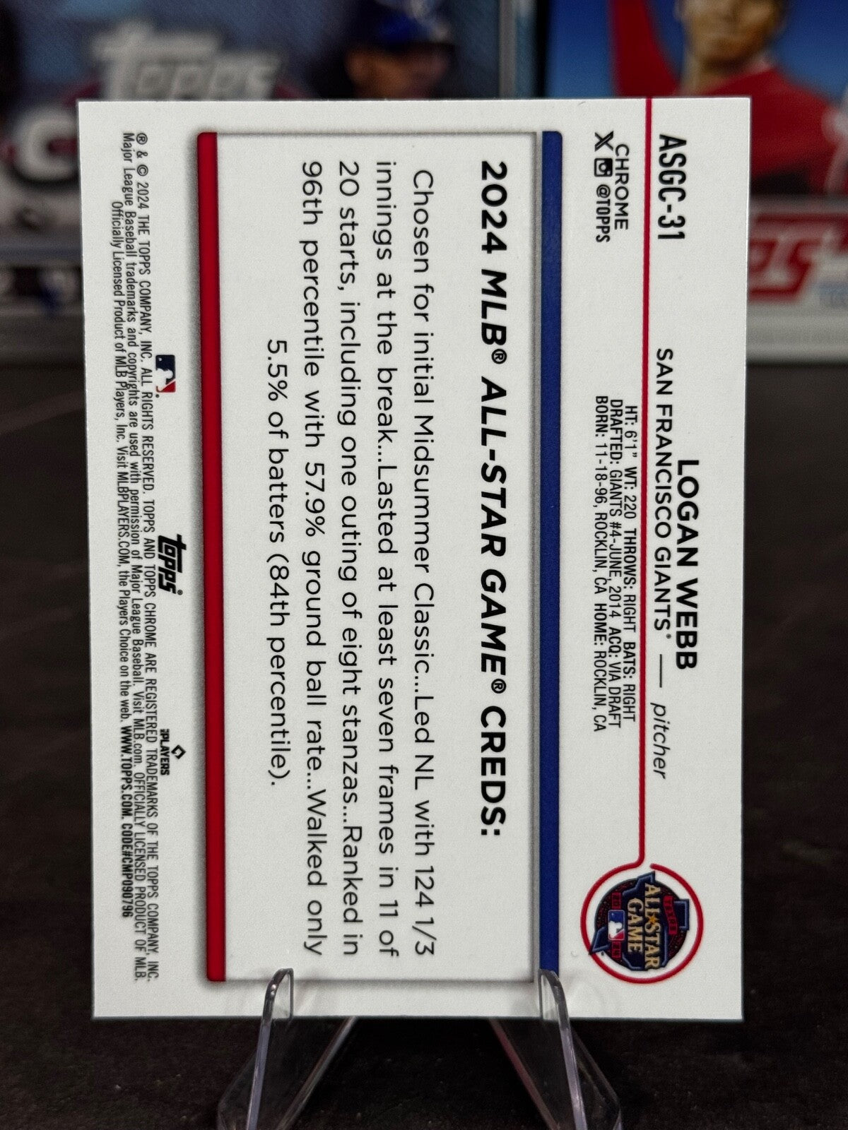 2024 Topps Chrome Update Series - 2024 All-Star Game Logan Webb #ASGC-31